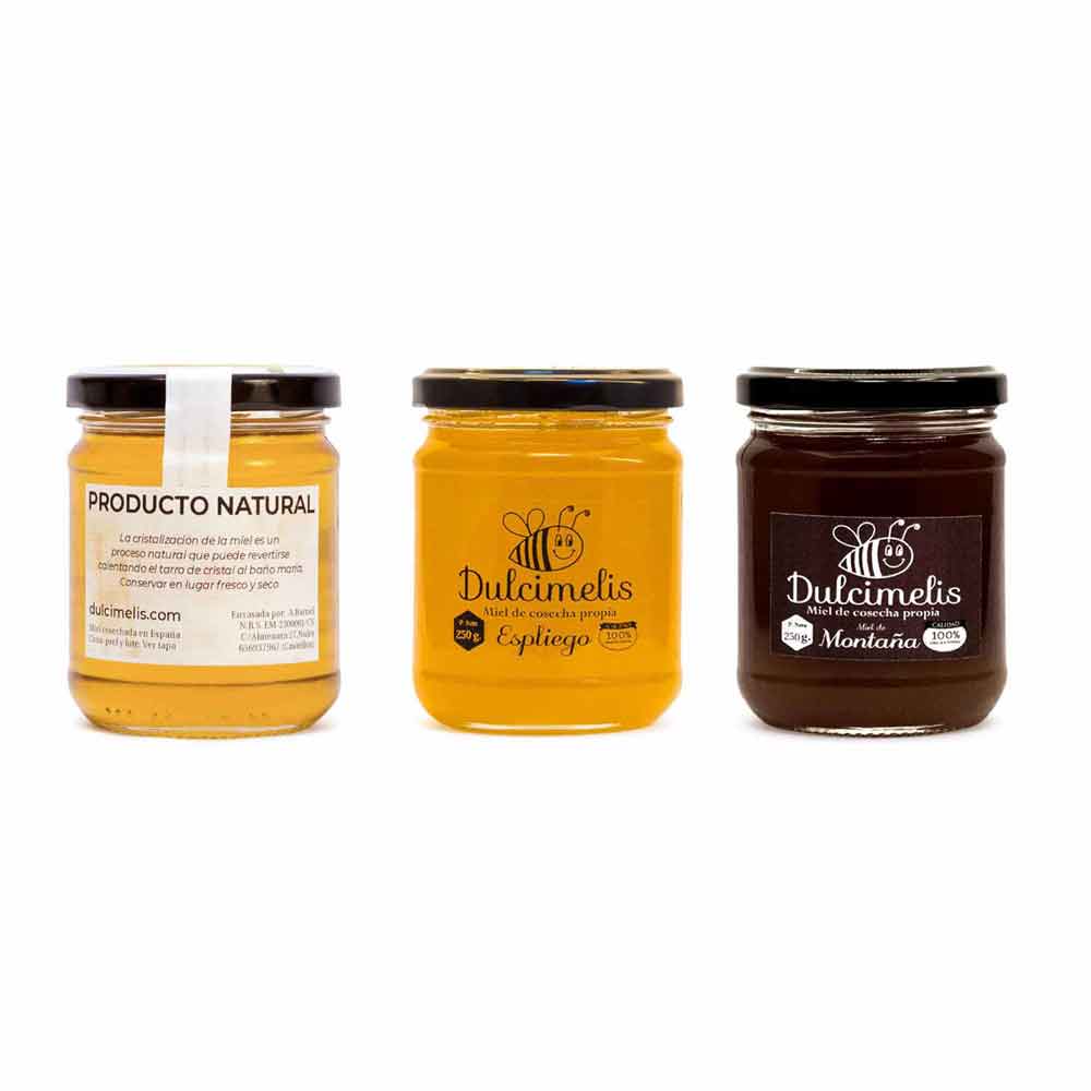 Pack 3x1/4 Kg - Mieles Crudas Montaña + Espliego + Azahar