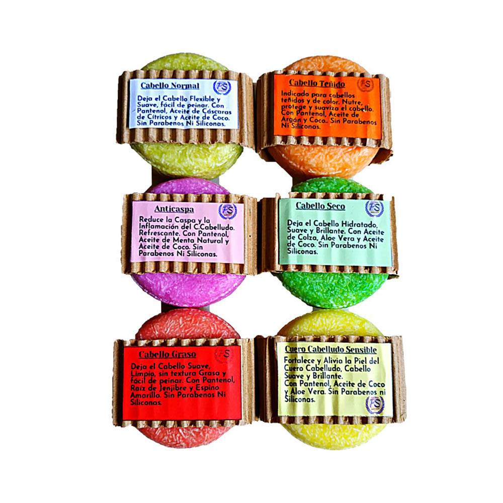 Pack 6 Champús Sólidos Variados