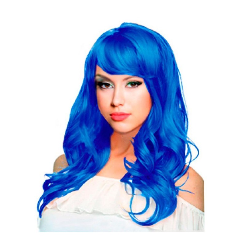 Peluca Ondulada larga Azul