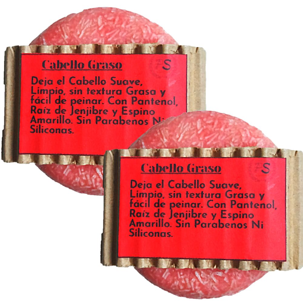PumarShop Cosmética Natural Pack 2 Champús Sólidos Cabellos Grasos.  Sin Parabenos Ni Siliconas. Apto Veganos