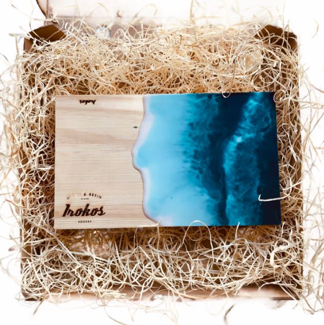 Irokos Tabla de corte con resina efecto olas