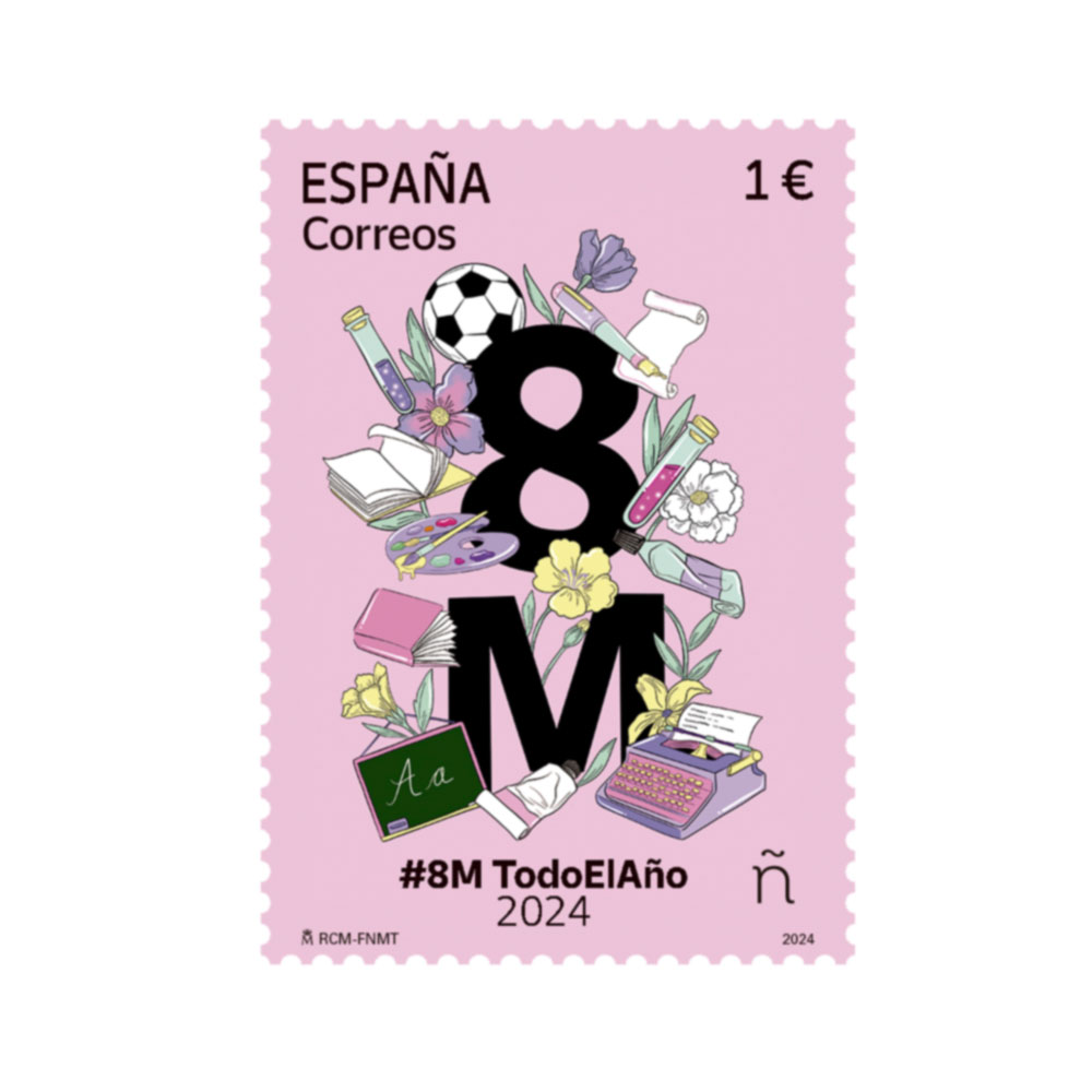 Sello 8M 2024 colección sellos feminismo #8MTodoElAño Correos filatelia