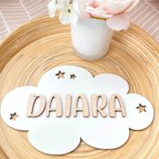 miniatura Nube decorativa con nombre de bebé para colgar