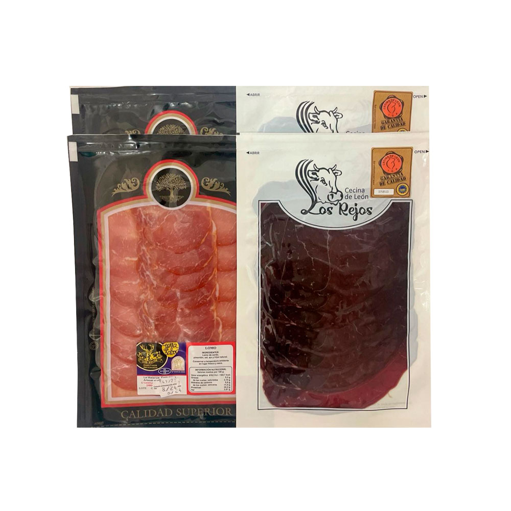 Lote  2 sobres de Cecina IGP y 2 Sobres de Lomo