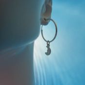 miniatura Argollas plata luna y estrella