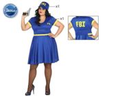 miniatura Disfraz Policía FBI Mujer Adulto Azul 2