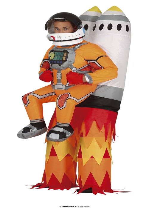 Disfraz Adulto Hinchable de Cohete con Astronauta