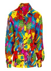 miniatura Camisa de Hombre The 70s Estilo Hippie - Flower Power