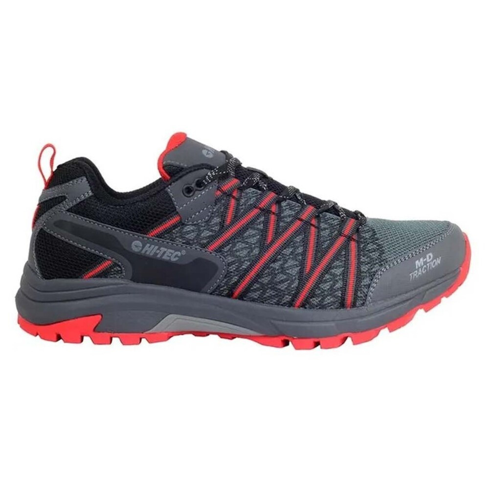 Imagen ZAPATILLAS HI-TEC SERRA TRAIL CHARCOAL NEGRO ROJO  O090009-009