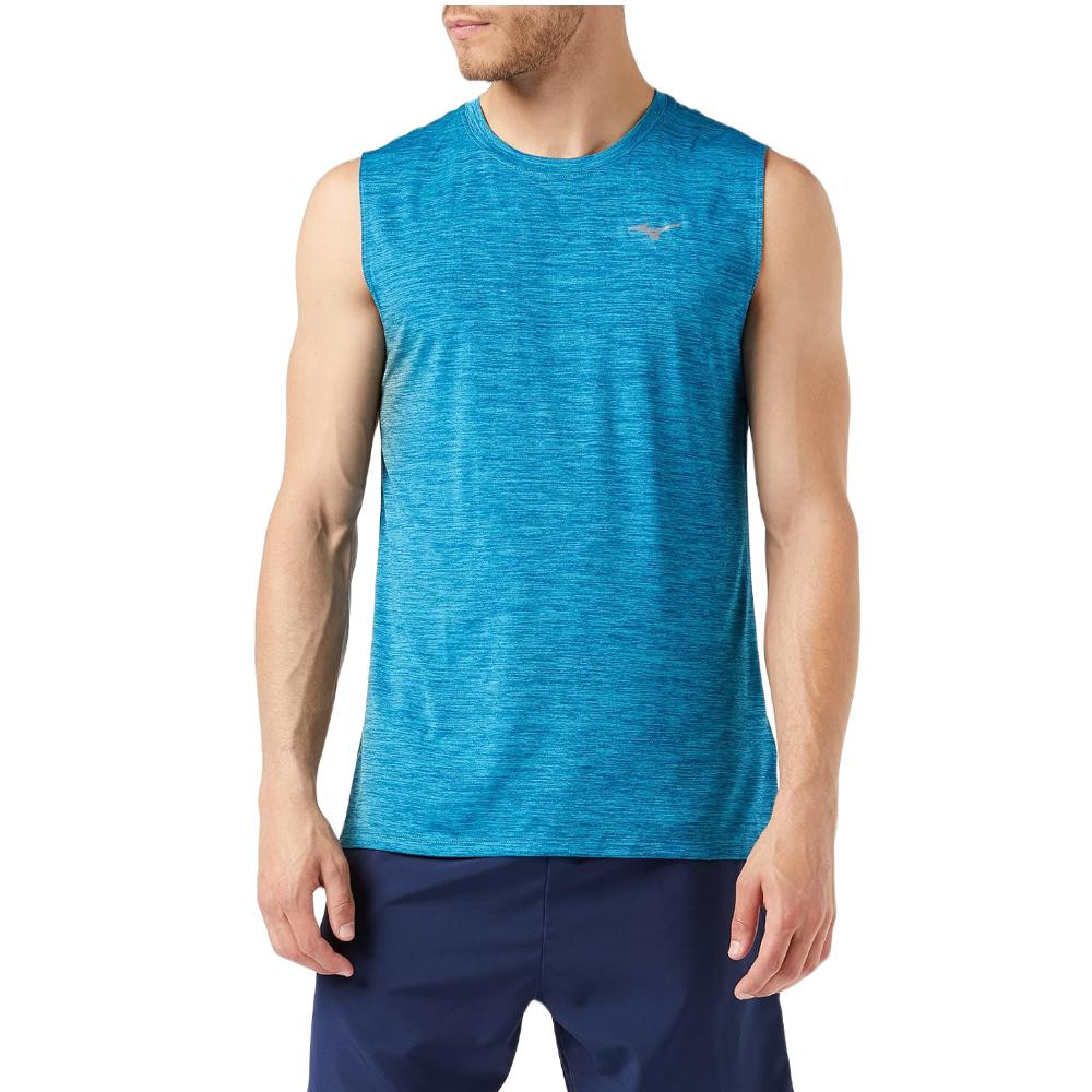 Imagen CAMISETA MIZUNO IMPULSE CORE SLEEVELESS AZUL SWIM CAP T SHIRT J2GAB011-12