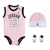 miniatura Imagen BODY SET-3 JORDAN 23 JERSEY ROSA BLANCO NEGRO MJ0208-A9Y