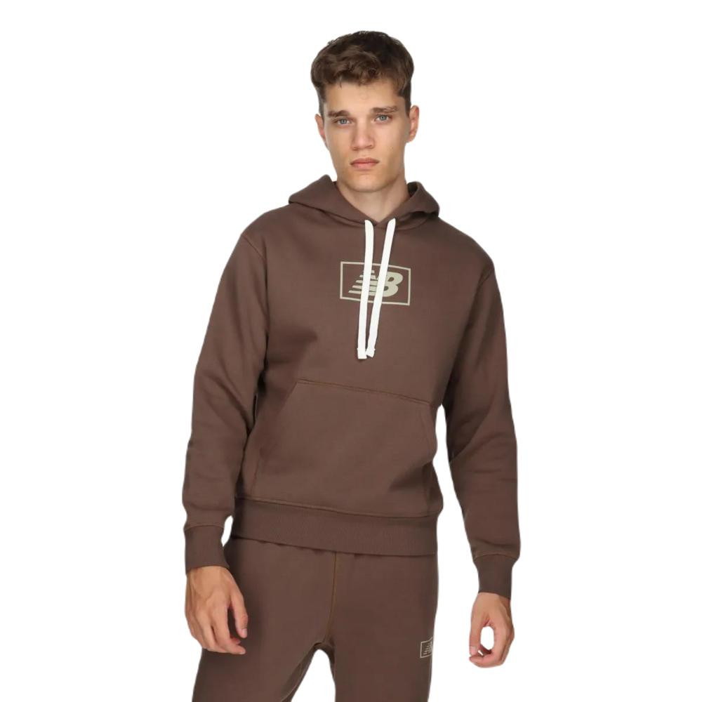 Imagen SUDADERA NEW BALANCE ESSENTIALS BRUSHED  MARRON MT33520-DUO