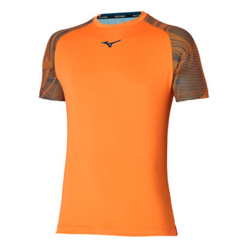 Imagen CAMISETA MIZUNO TENNIS CHARGE SHADOW NARANJA CARROT PADEL TENIS T SHIRT 62GAB002-54