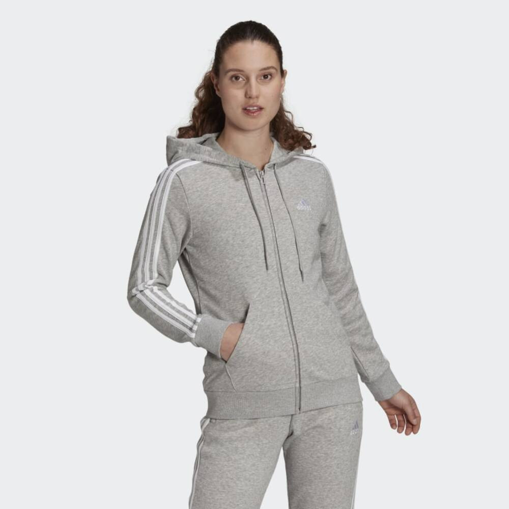 Imagen SUDADERA ADIDAS W 3S FT FZ HD GRIS BLANCO GL0802