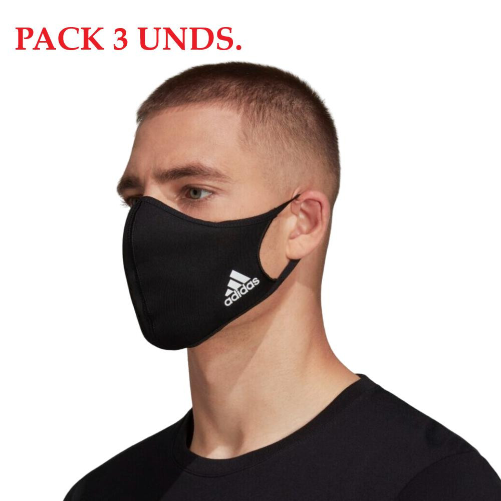 Imagen MASCARILLA ADIDAS CVR TALLA M/L PACK-3 UNDS NEGRO H08837