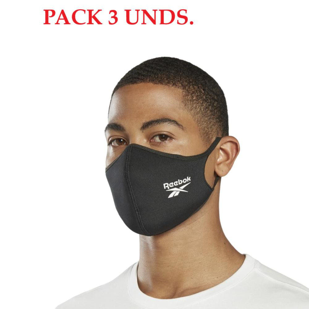 Imagen MASCARILLA REEBOK FACE COVER LARGE NEGRO PACK-3 UN H18222