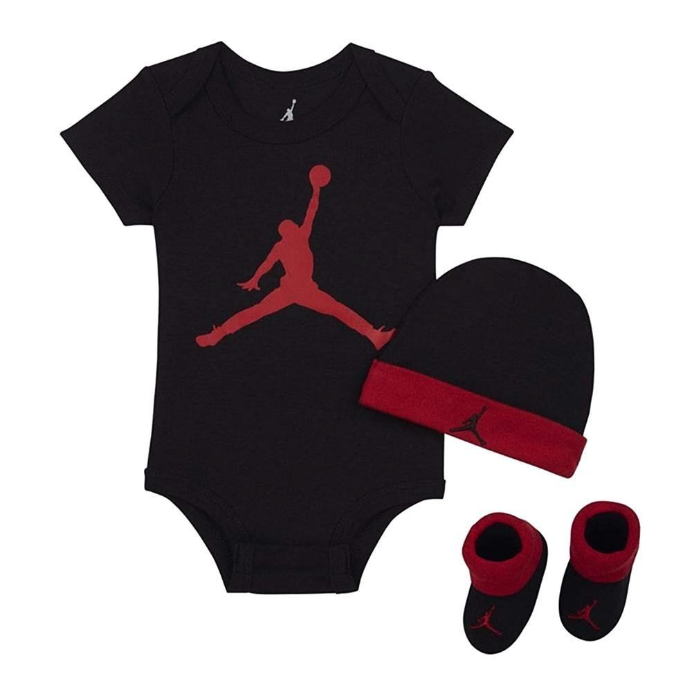 Imagen BODY SET-3 JORDAN JUMPMAN JHN NEGRO ROJO LJ0041-KR5