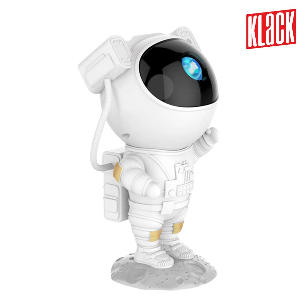 Klack Proyector de luz Klack® de astronauta de cielo nocturno con 7 efectos de nebulosa 360° para niños y adultos