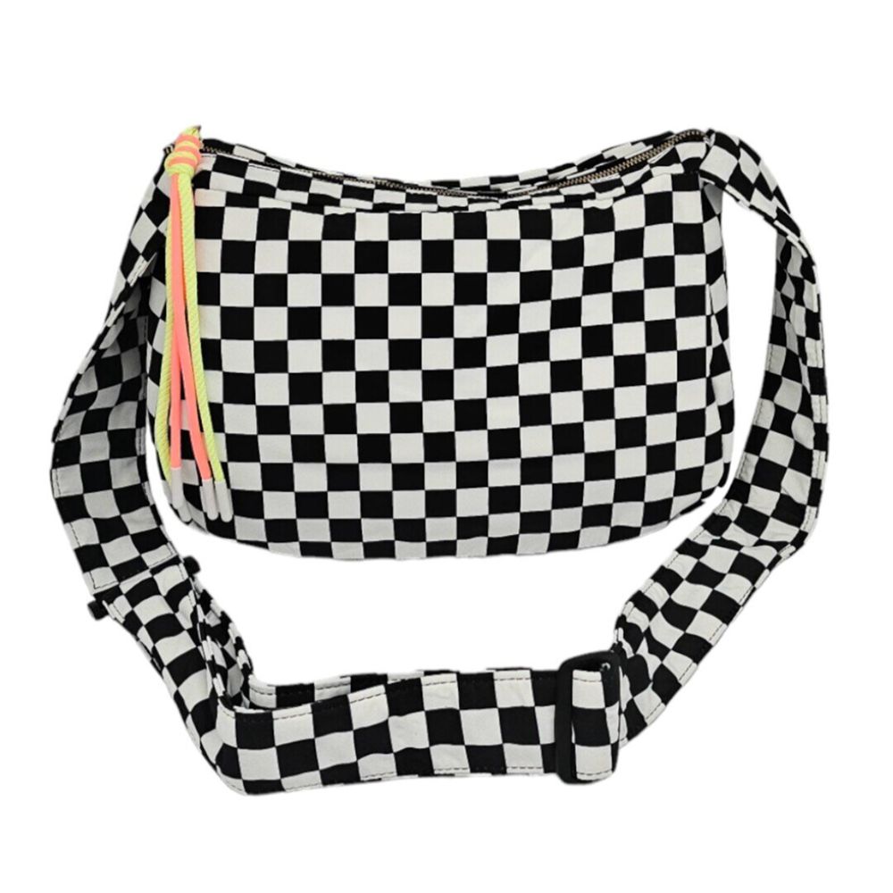 Bolso bandolera Negro Impermeable a Cuadros para Mujer