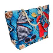 miniatura Bolso Shopper Playa Multicolor con Monedero para Mujer