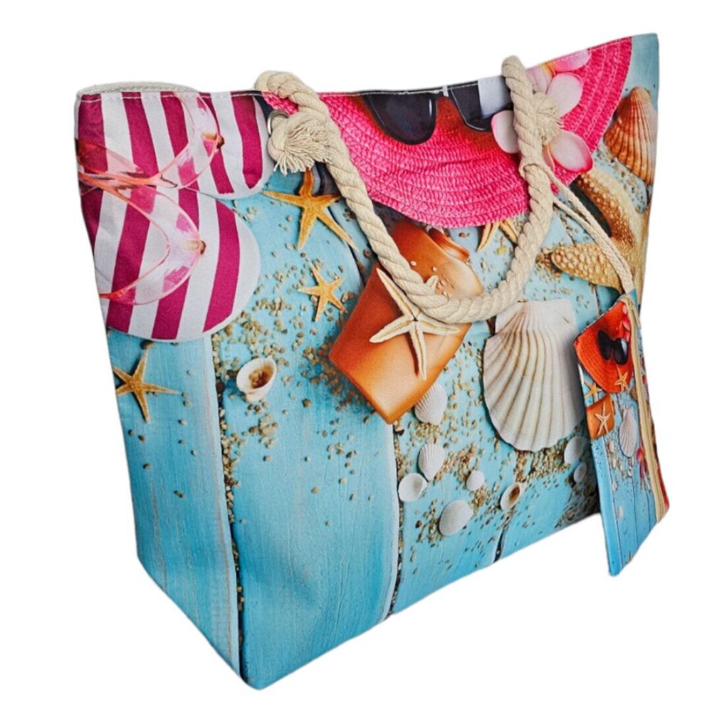 Bolso Shopper Playa con Monedero a Juego para Mujer
