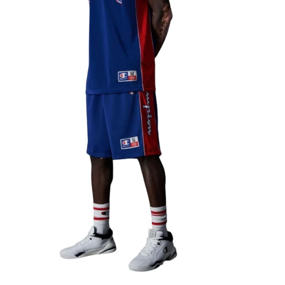 Imagen BERMUDA SHORT CHAMPION LEGACY BASKET AZUL ROJO T SHIRT 219746-BS003