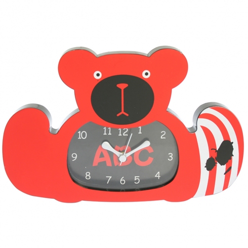 Christian Gar Reloj Despertador Infantil Forma Oso Rs-7392 Color Rojo Con Esfera Negra