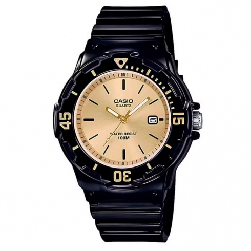 CASIO Casio  Lrw-200h-9evdf Reloj De Pulsera Analógico Para Mujer Color Dorado