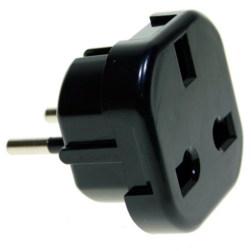 BVC Adaptador Enchufe Europeo 11-251  Splitter Uk-esp-ng Color Negro