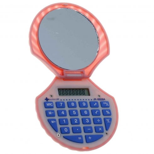 BVC Calculadora 8 Dígitos Con Espejo Mod. Jk-8928-a  Forma De Concha Rosa