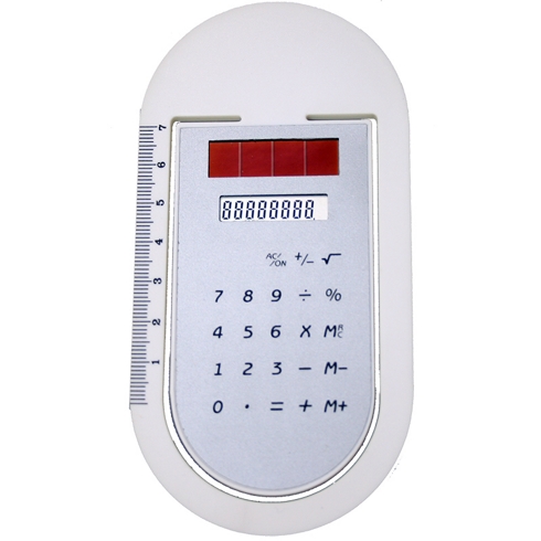 BVC Calculadora Plana Solar Con Clip Separalibros Y Regla