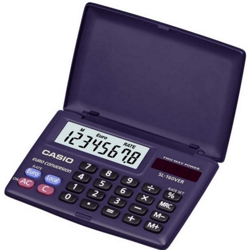 CASIO Calculadora Casio Sl-160v-er Euro-conversor Bolsillo