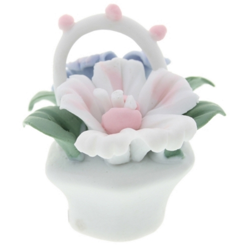 Christian Gar Cestita Ceramica Pequeña Flores Mod. 9-403