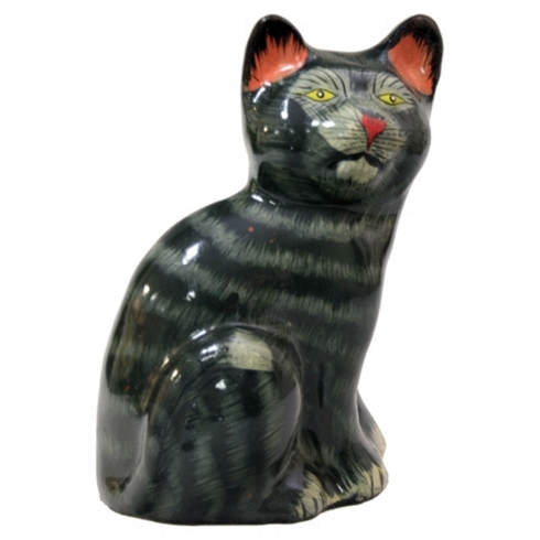 Christian Gar Gato Decorativo De Barro Pintado A Mano - 17,5 Cm.  Mod. Pt-75