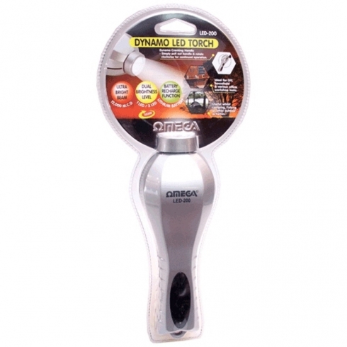 Omega Linterna De Dinamo Omega 25200 Led-200 Bateria Litio-ion 150 Mah