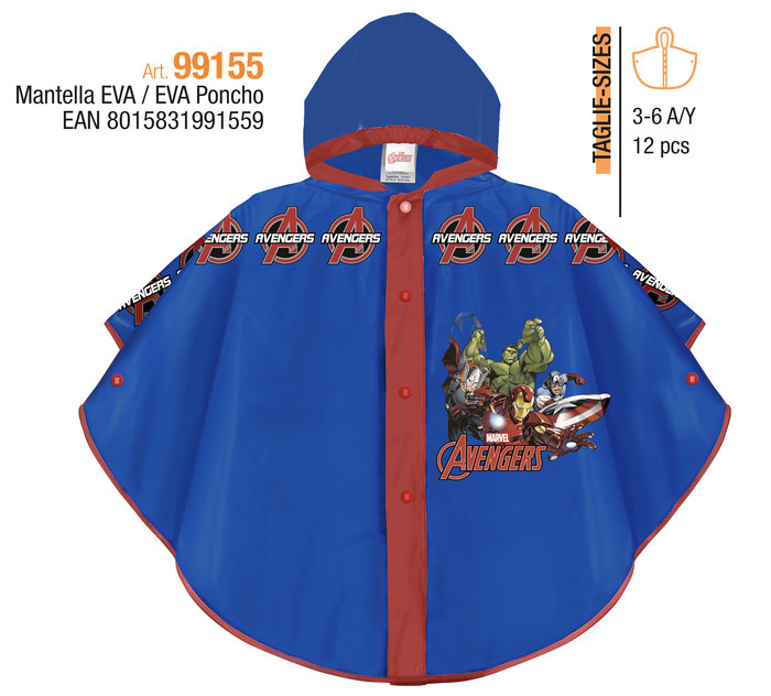 Perletti Cool Kinds PERLETTI Chubasquero Poncho reflectante talla 3-6 avengers