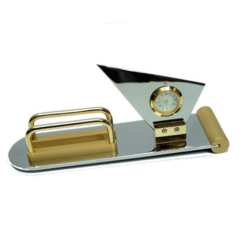 Christian Gar Tarjetero Bronce Con Reloj  Ab-8086