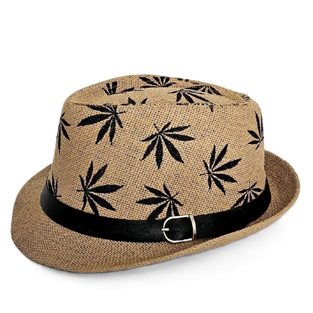 Sombrero Hombre Fedora Marrón Estampado para Playa Sol Talla 58-59cm 1