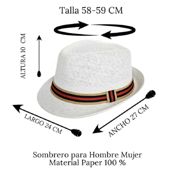 miniatura Sombrero de Playa Fedora Beige para Hombre Adulto 6