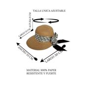 miniatura Sombrero Marrón para Mujer Pamela Ajustable de Playa Talla 57-58cm 5