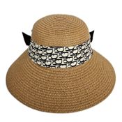 miniatura Sombrero Marrón para Mujer Pamela Ajustable de Playa Talla 57-58cm 3
