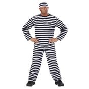 miniatura Disfraz de Preso Rayas Blanco/Negro Adulto.