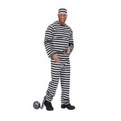 miniatura Disfraz de Preso Rayas Blanco/Negro Adulto.