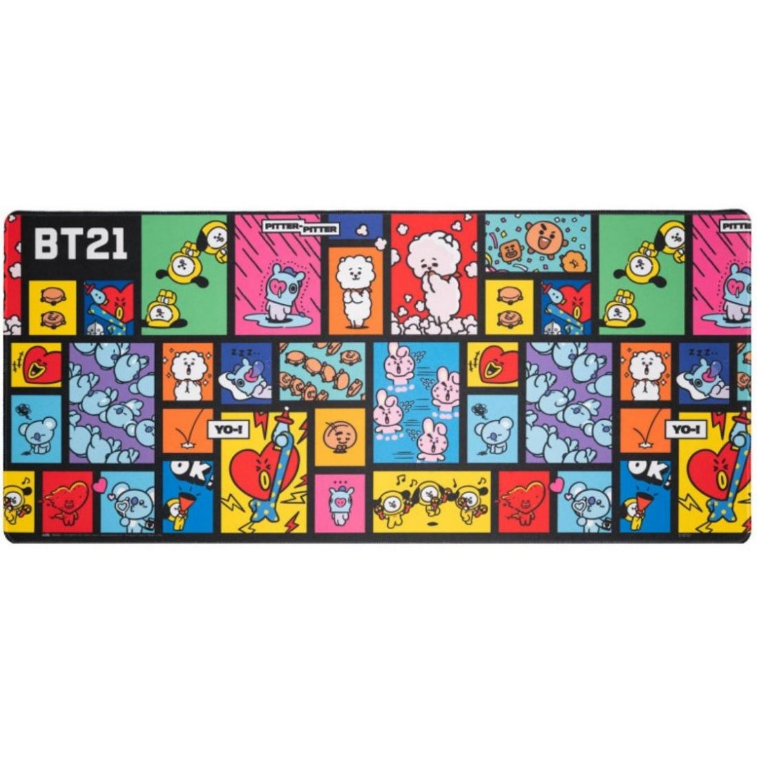 El Reino Friki Tapete Alfombrilla De Escritorio XL BT21 de 80x35cm, Antideslizante, Impermeable, ideal en Velocidad y precisión