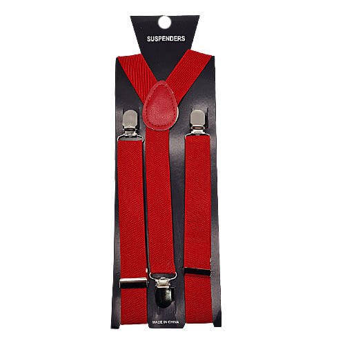 Tirantes Rojos Lisos Adulto. 