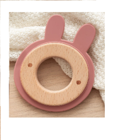 miniatura KIOKIDS MORDEDOR MADERA CONEJO ROSA