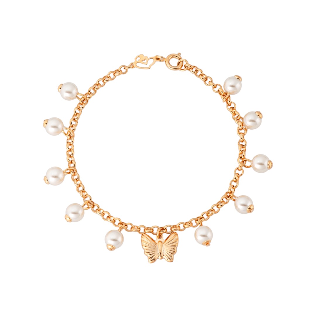 Pulsera Perlas y Mariposa