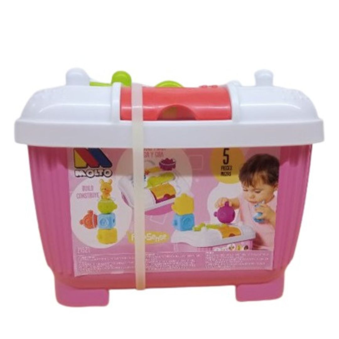 Cesta Piezas Rosa Molto