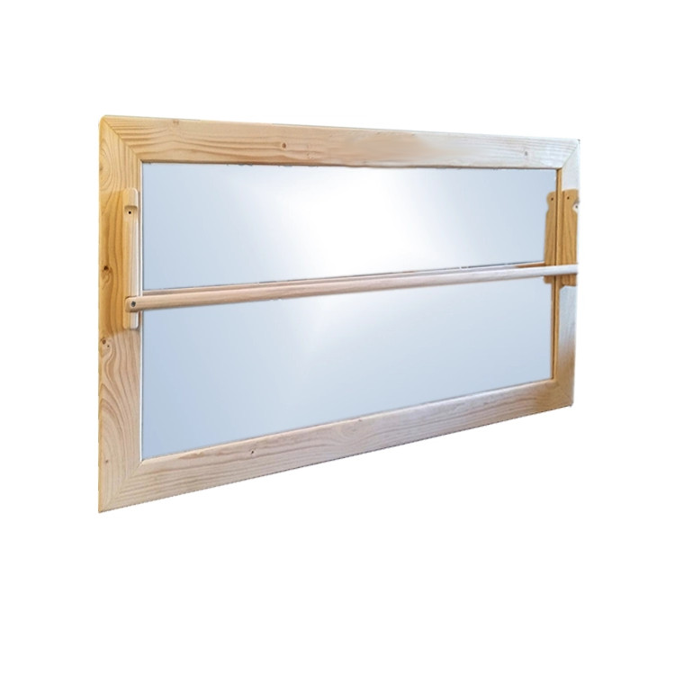 Espejo Montessori de seguridad con barra 100x50