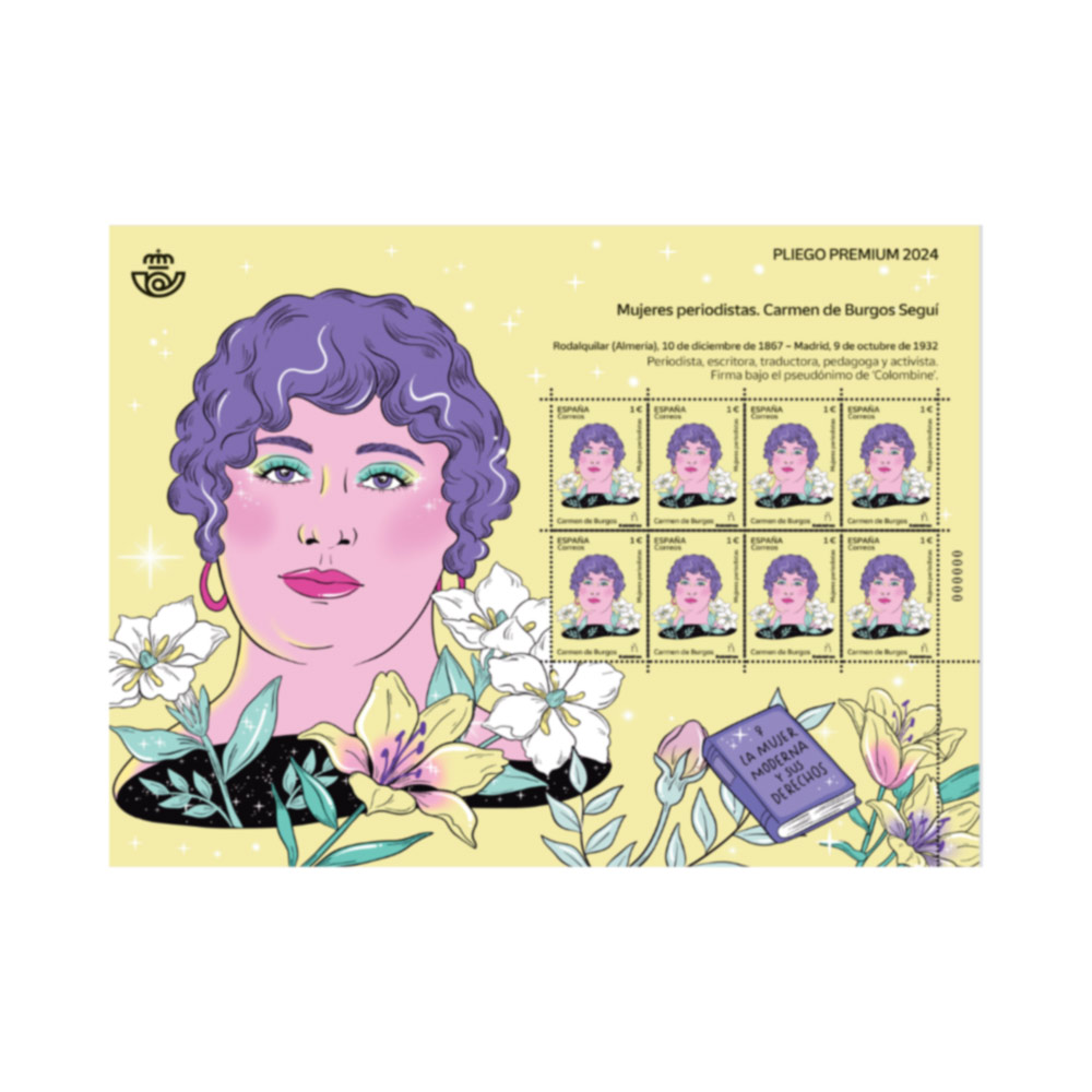 Pliego premium Carmen de Burgos | Pliego de 8 sellos | #8MTodoElAño